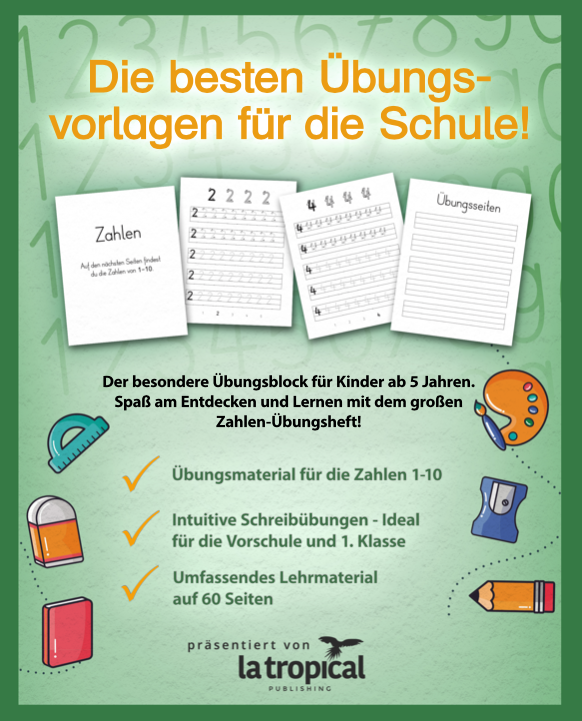 Der besondere Übungsblock für Kinder ab 5 Jahren La Tropical Publishing